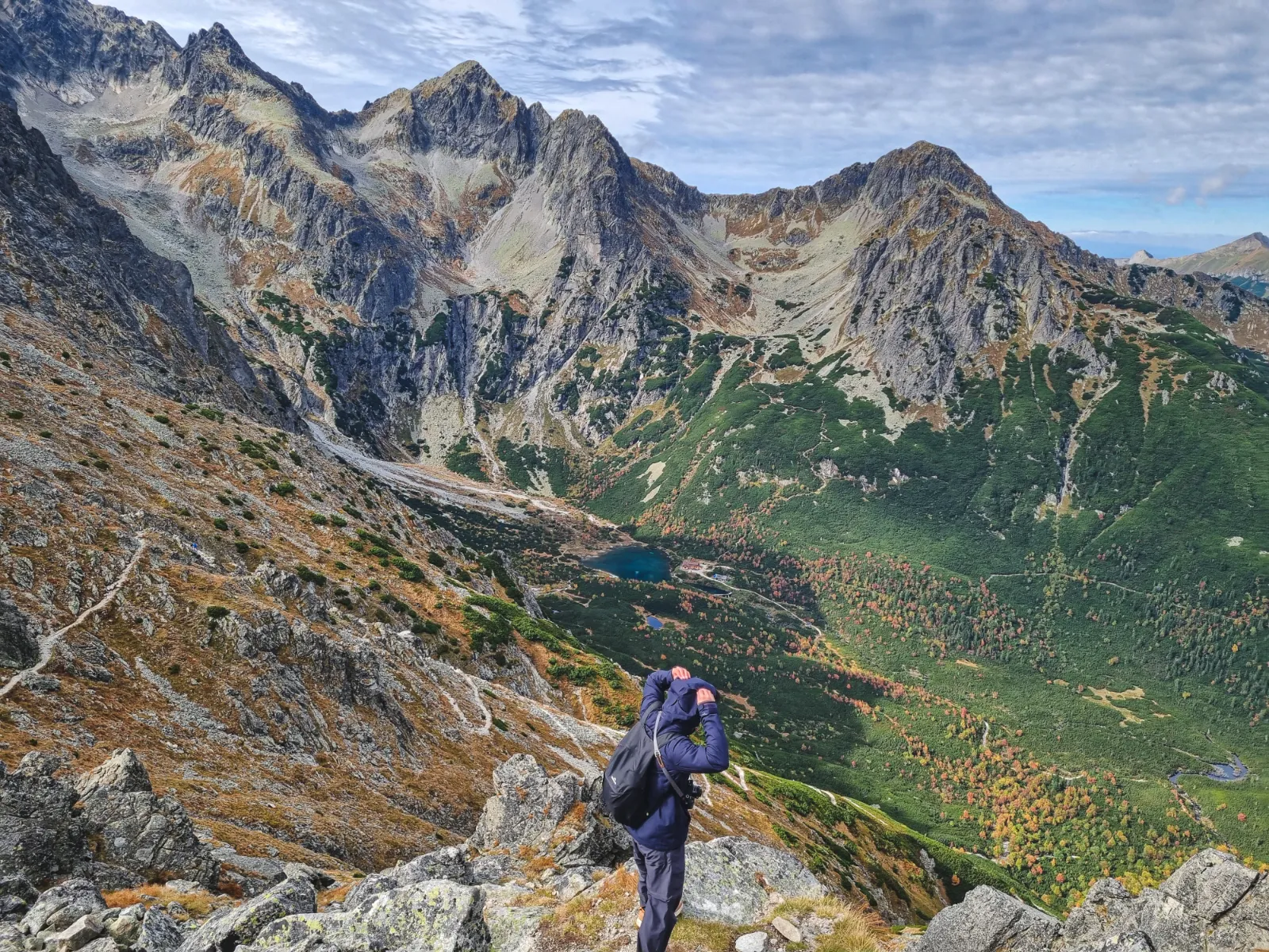 Hiking on trail