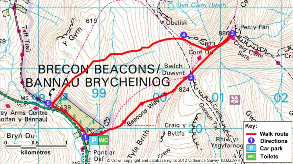 Pen y fan trail map